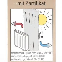 Thermo Chenille Fertigvorhang Kälteschutz Schallschutz Verdunkelung wollweiß 145x245cm