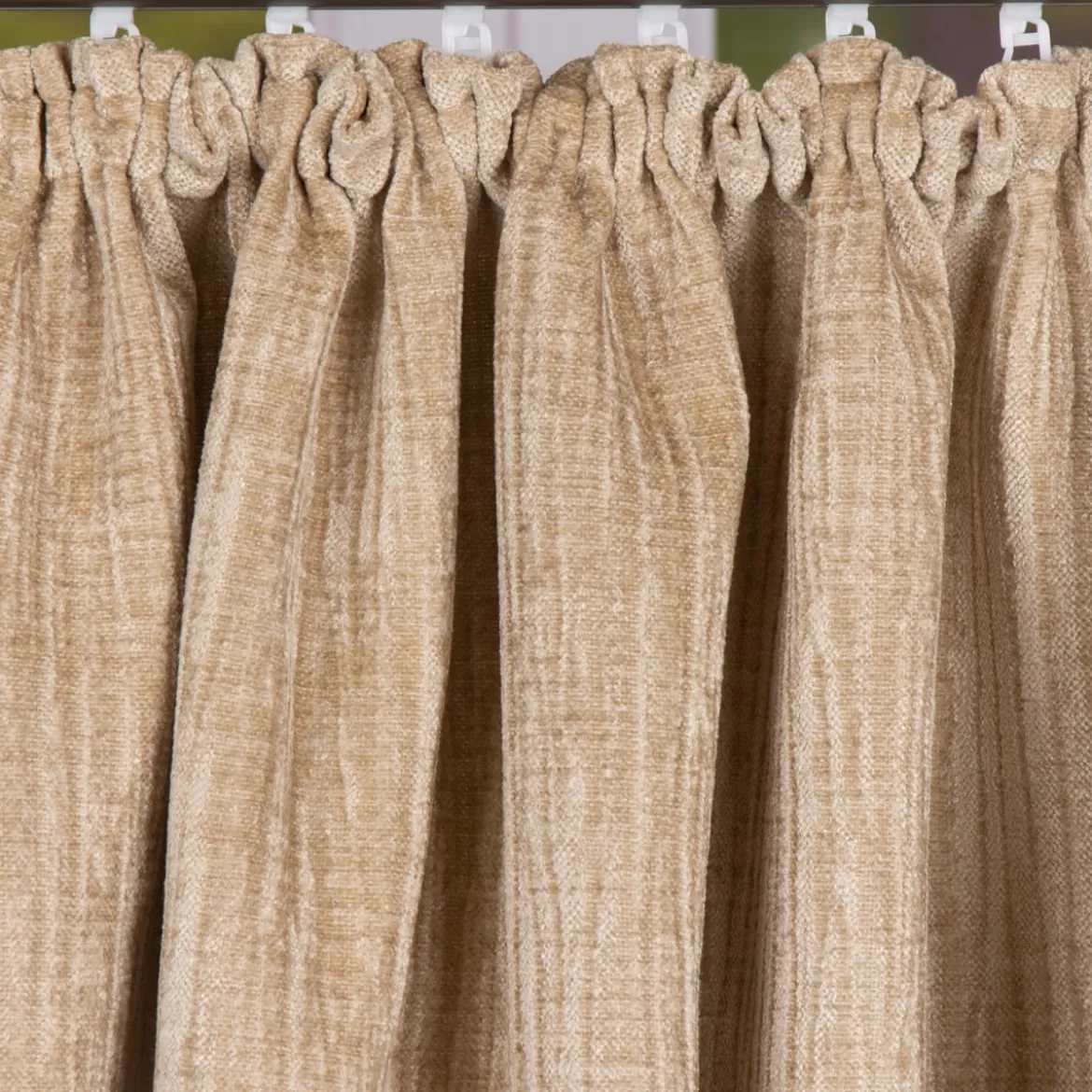 Thermo Chenille Fertigvorhang Kälteschutz Schallschutz Verdunkelung beige 145x245cm