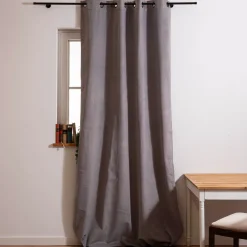 Thermovorhang Morey mit Ösen uni hellgrau 140x260cm