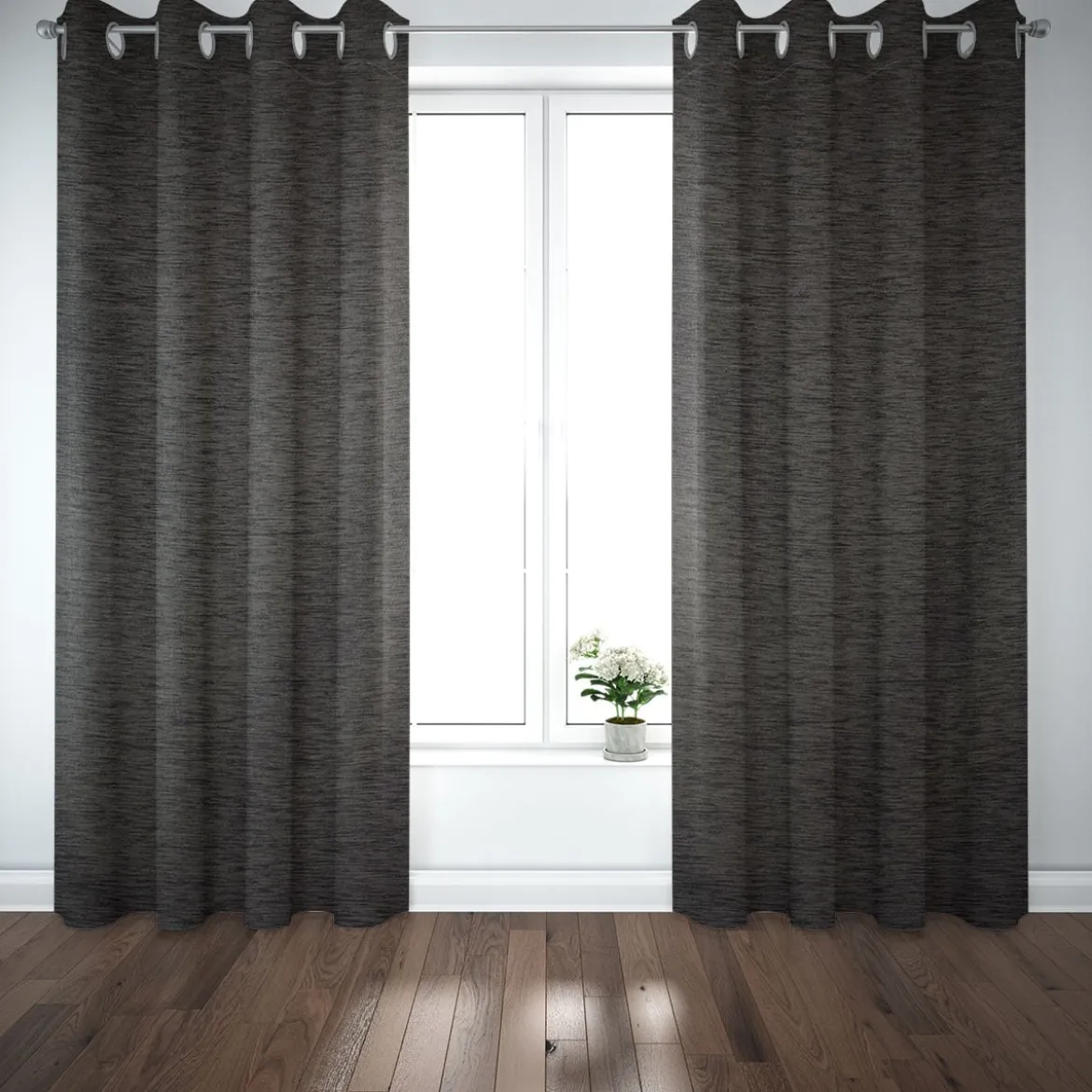 Thermovorhang Thermochenille Akustik Kälteschutz grau meliert 245cm oder Wunschlänge von SCHÖNER LEBEN.