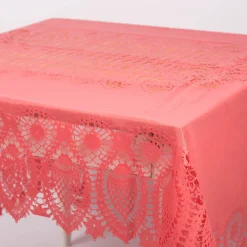 Tischdecke abwaschbar Häkelspitze Amira sugar pink 137x180cm