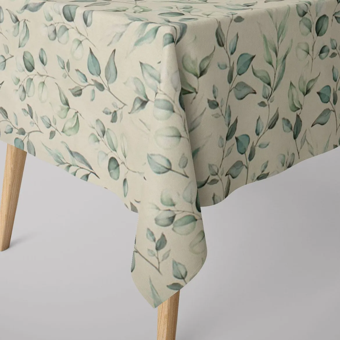 Tischdecke abwaschbar Plant Lover Blätterzweige Aquarell mint grün div. Größen von SCHÖNER LEBEN.
