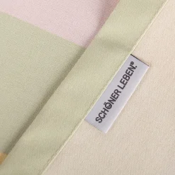 Tischdecke aus Baumwolle mit Streifen flieder vanille pistazie von SCHÖNER LEBEN. – handgenäht & auf Maß