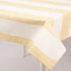 Tischdecke aus Baumwolle mit Streifen Vanille Ecru von SCHÖNER LEBEN. – handgenäht & auf Maß