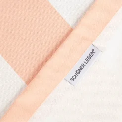Tischdecke aus Baumwolle mit Streifen Peach Ecru von SCHÖNER LEBEN. – handgenäht & auf Maß