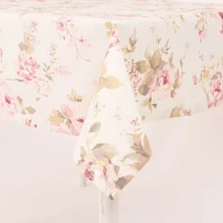 Tischdecke Classic Painted Rose Rosen ecru rosa in versch. Größen von SCHÖNER LEBEN.