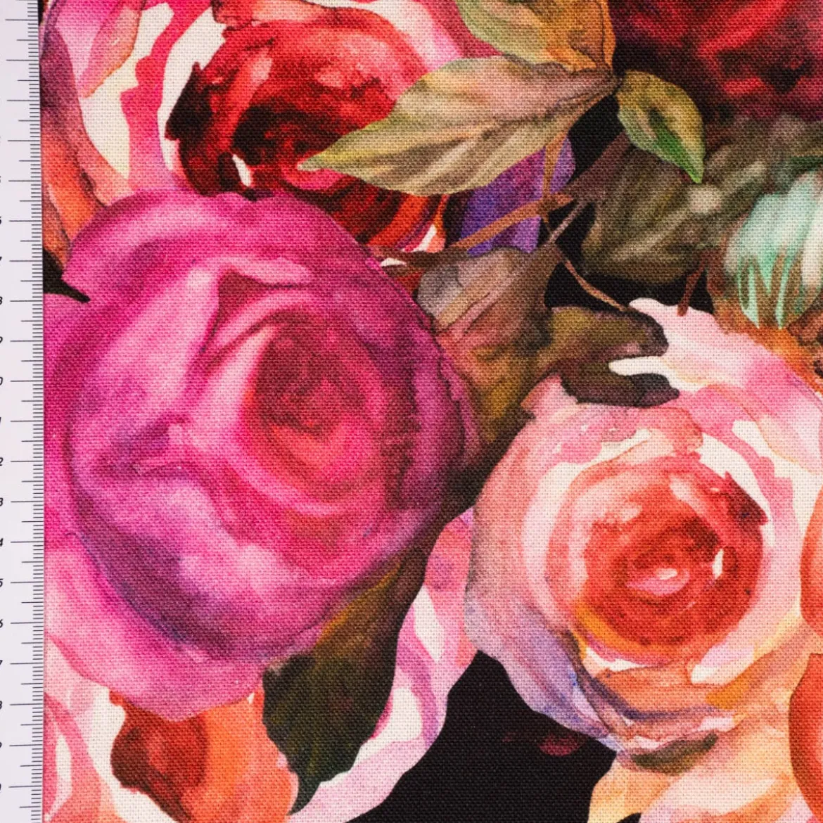 Tischdecke Digitaldruck Rosetta Rosen schwarz verschiedene Größen von SCHÖNER LEBEN.