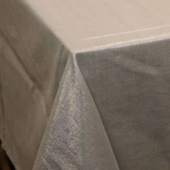 Tischdecke Glamour grau silberfarbig Lurex 150x200cm
