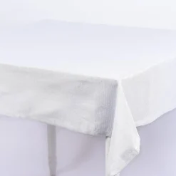 Tischdecke Glamour weiß silberfarbig Lurex 150x250cm