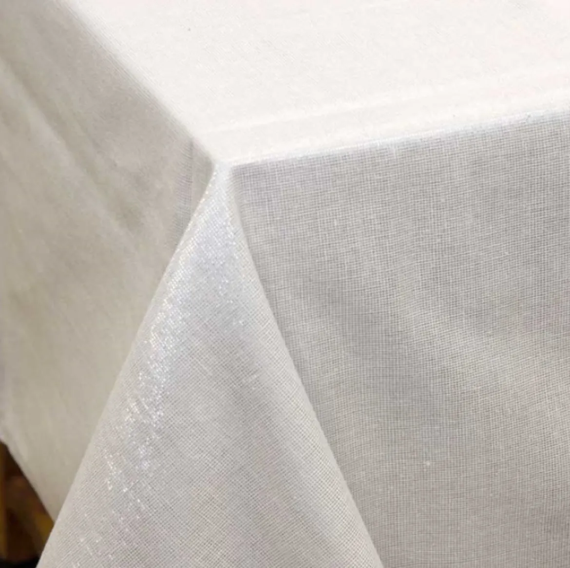 Tischdecke Glamour weiß silberfarbig Lurex 150x250cm