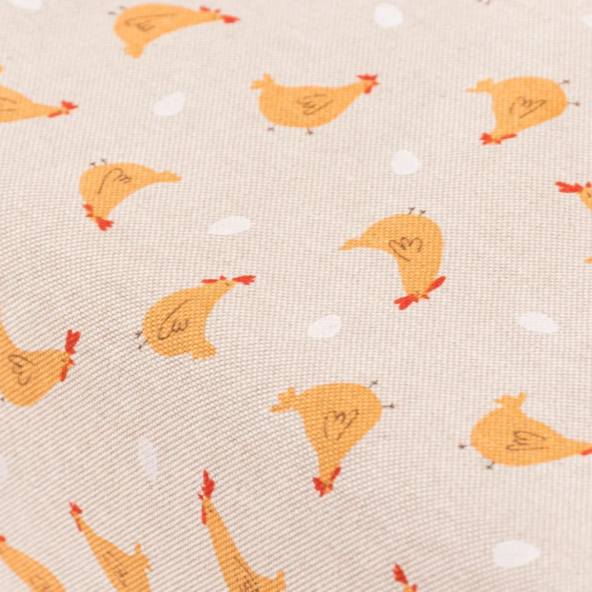 Tischdecke Halbpanama Leinenlook Little Happy Chicken natur gelb in versch. Größen von SCHÖNER LEBEN.