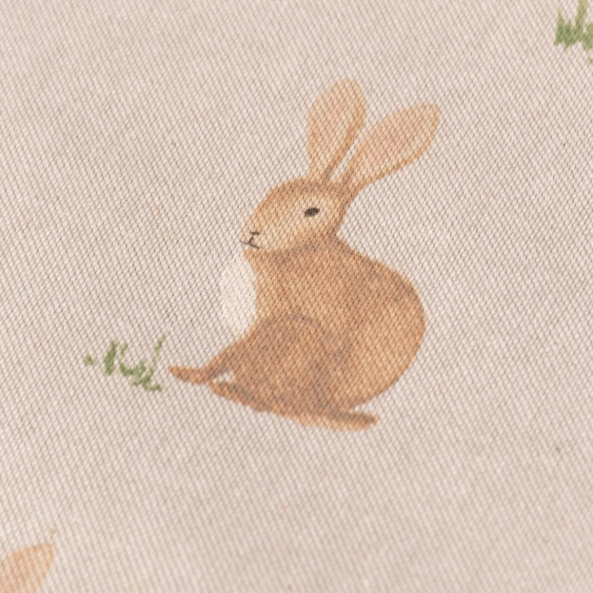 Tischdecke Halbpanama Leinenlook Aquarell Woodland Rabbit Hasen natur braun in versch. Größen von SCHÖNER LEBEN.