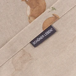 Tischdecke Halbpanama Leinenlook Aquarell Woodland Rabbit Hasen natur braun in versch. Größen von SCHÖNER LEBEN.
