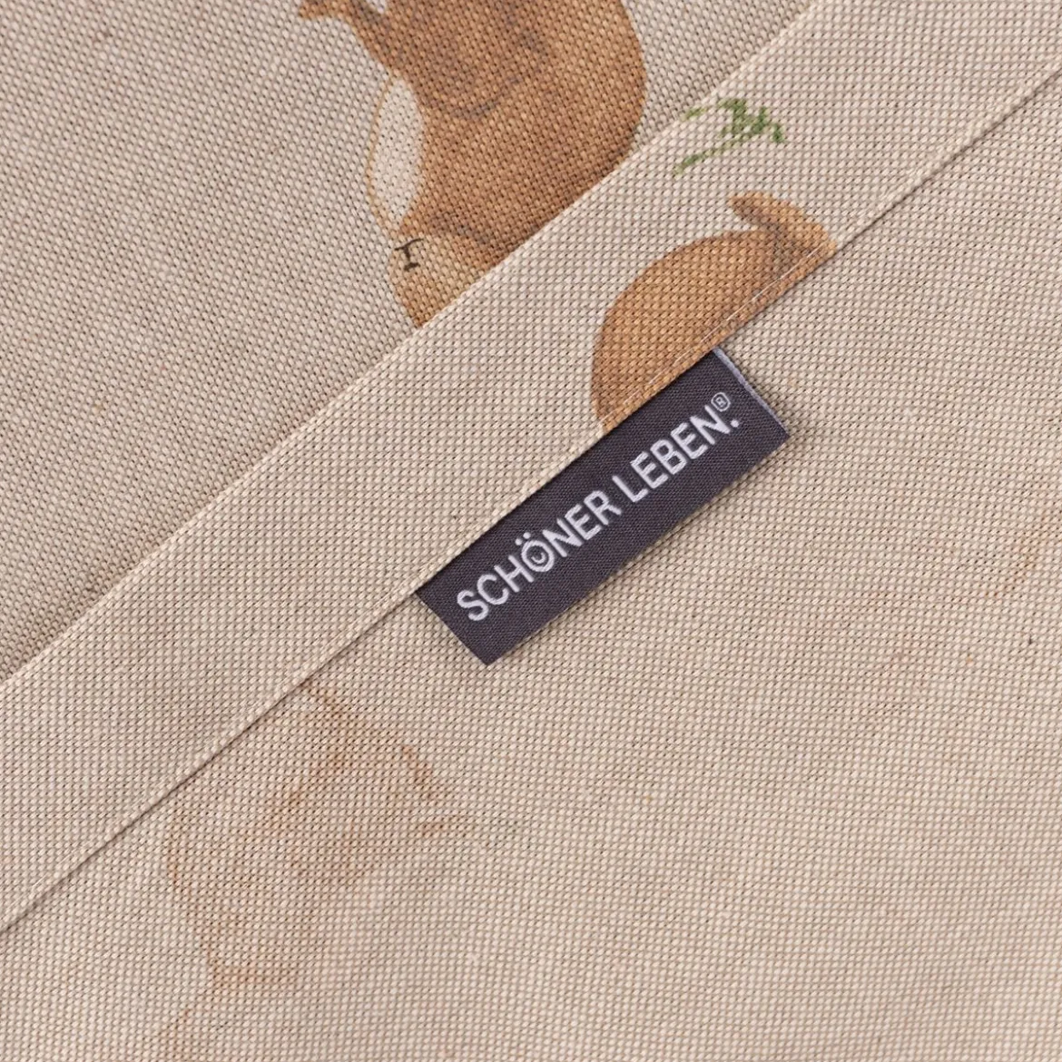 Tischdecke Halbpanama Leinenlook Aquarell Woodland Rabbit Hasen natur braun in versch. Größen von SCHÖNER LEBEN.