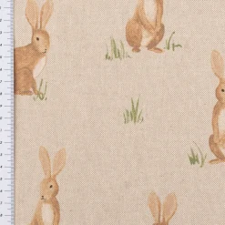 Tischdecke Halbpanama Leinenlook Aquarell Woodland Rabbit Hasen natur braun in versch. Größen von SCHÖNER LEBEN.