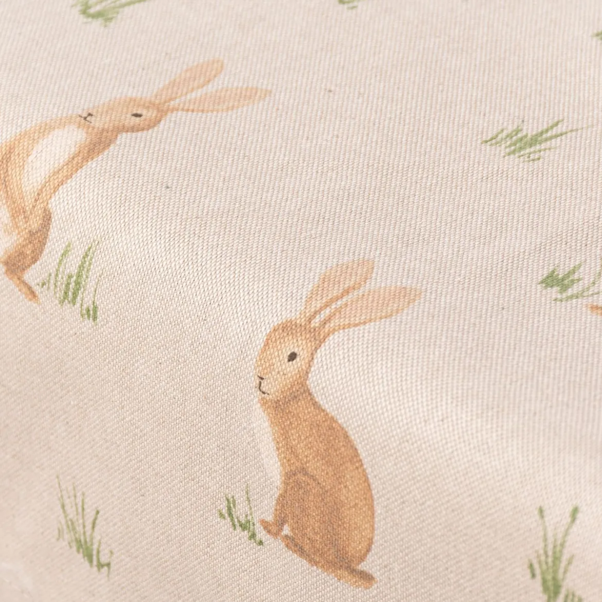 Tischdecke Halbpanama Leinenlook Aquarell Woodland Rabbit Hasen natur braun in versch. Größen von SCHÖNER LEBEN.