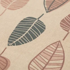 Tischdecke Halbpanama Leinenlook Scandi Retro Leaves Blätter natur rosa in versch. Größen von SCHÖNER LEBEN.