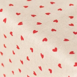 Tischdecke Halbpanama Leinenlook Little Love Heart Herzchen natur rot in versch. Größen von SCHÖNER LEBEN.
