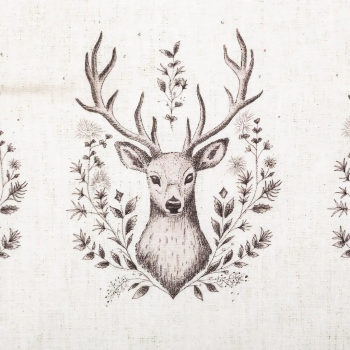 Tischdecke Hirsch Elias Landhaus natur pflegeleichte Mikrofaser 145x200cm