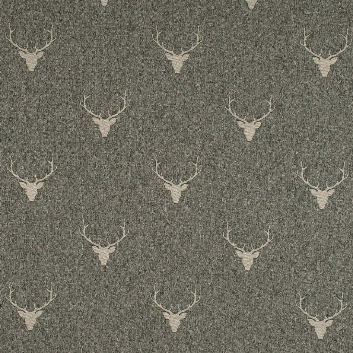 Tischdecke Jacquard Hirschkopf mit Geweih grün beige verschiedene Größen von SCHÖNER LEBEN.