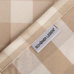 Tischdecke Karos beige weiß in versch. Größen von SCHÖNER LEBEN.
