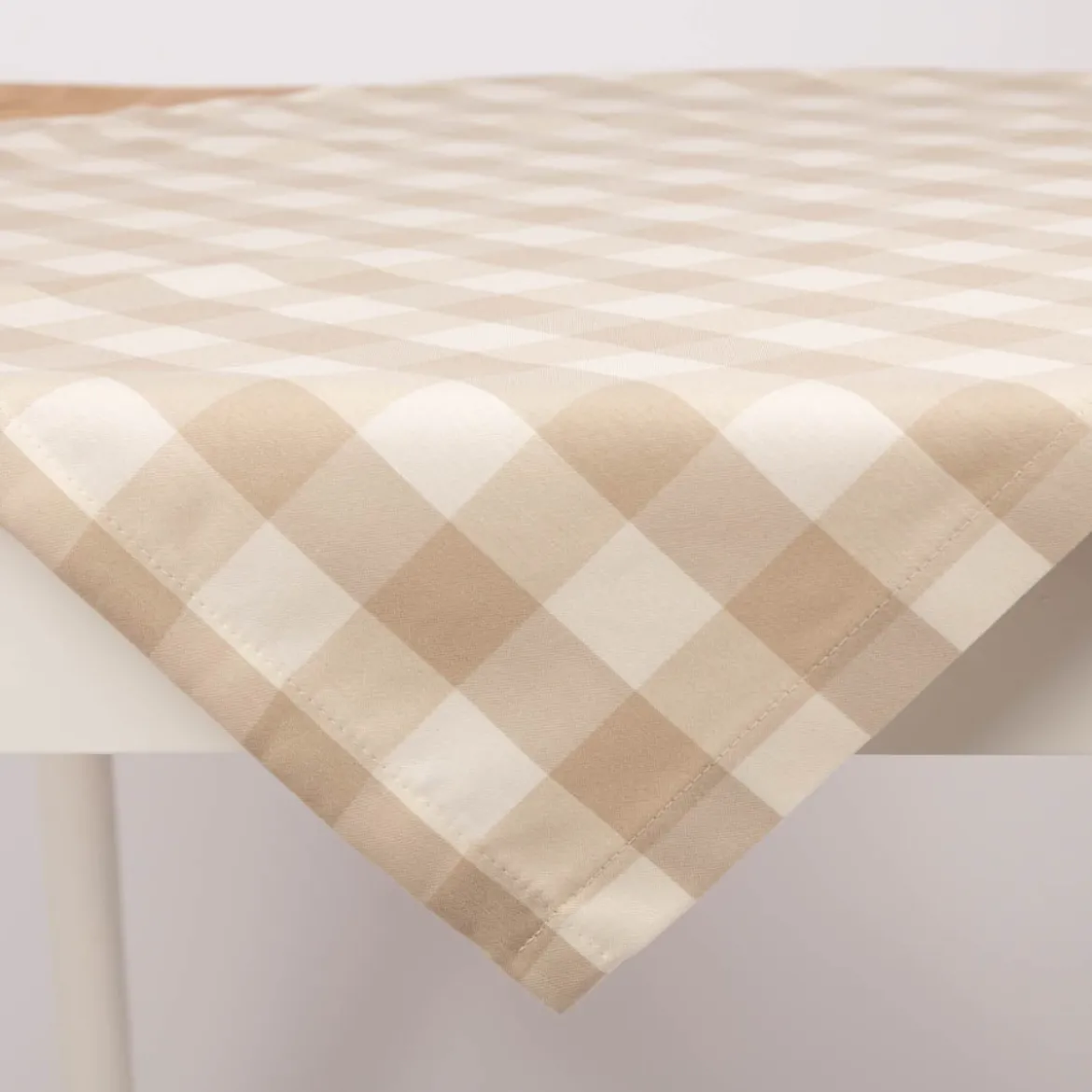Tischdecke Karos beige weiß in versch. Größen von SCHÖNER LEBEN.