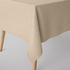 Tischdecke Leinenlook Basic Dot Pünktchen natur weiß verschiedene Größen von SCHÖNER LEBEN.