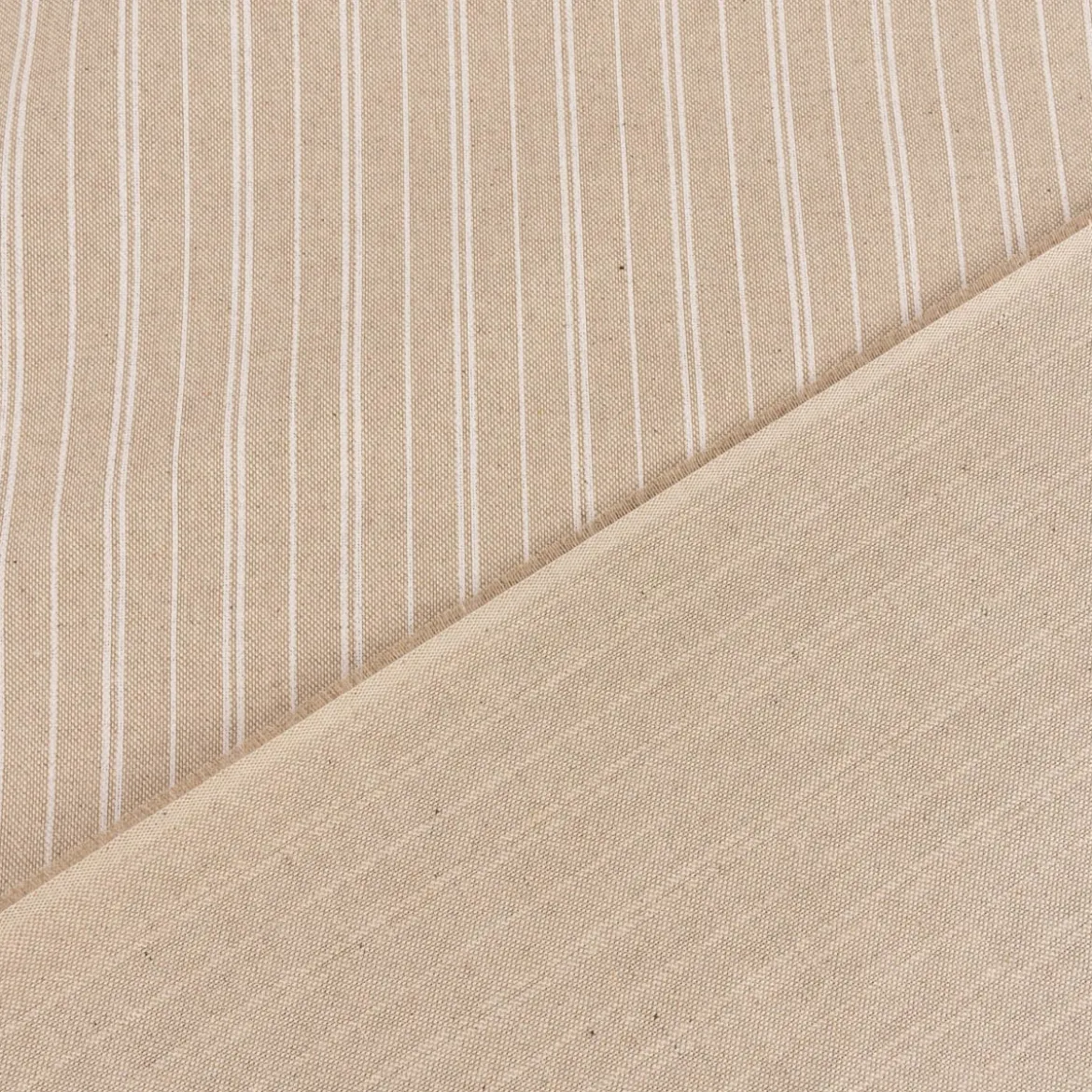 Tischdecke Leinenlook Basic Stripe Streifen natur weiß verschiedene Größen von SCHÖNER LEBEN.