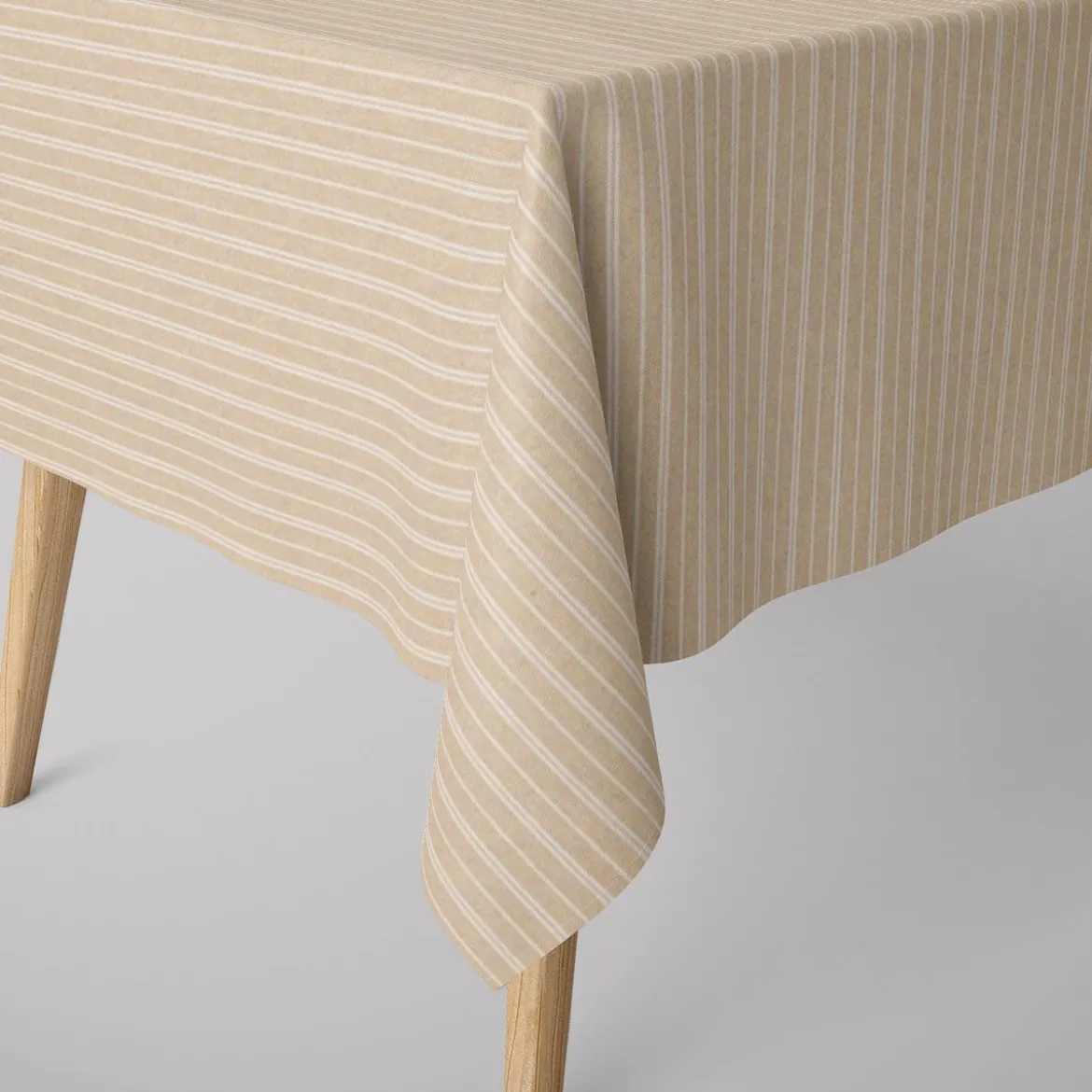Tischdecke Leinenlook Basic Stripe Streifen natur weiß verschiedene Größen von SCHÖNER LEBEN.
