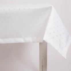 Tischdecke mit Acryl-Fleckschutz Mini-Raute weiß in versch. Größen von SCHÖNER LEBEN.