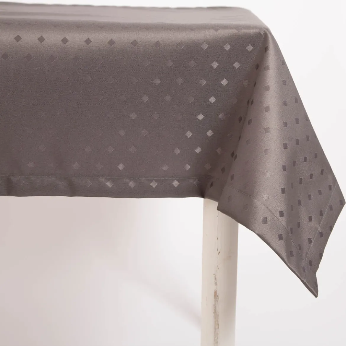 Tischdecke mit Acryl-Fleckschutz Mini-Raute anthrazit in versch. Größen von SCHÖNER LEBEN.