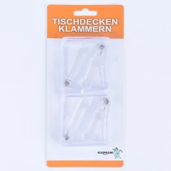 Tischdeckenklammern 4er Set Kunststoff klar 5x5cm