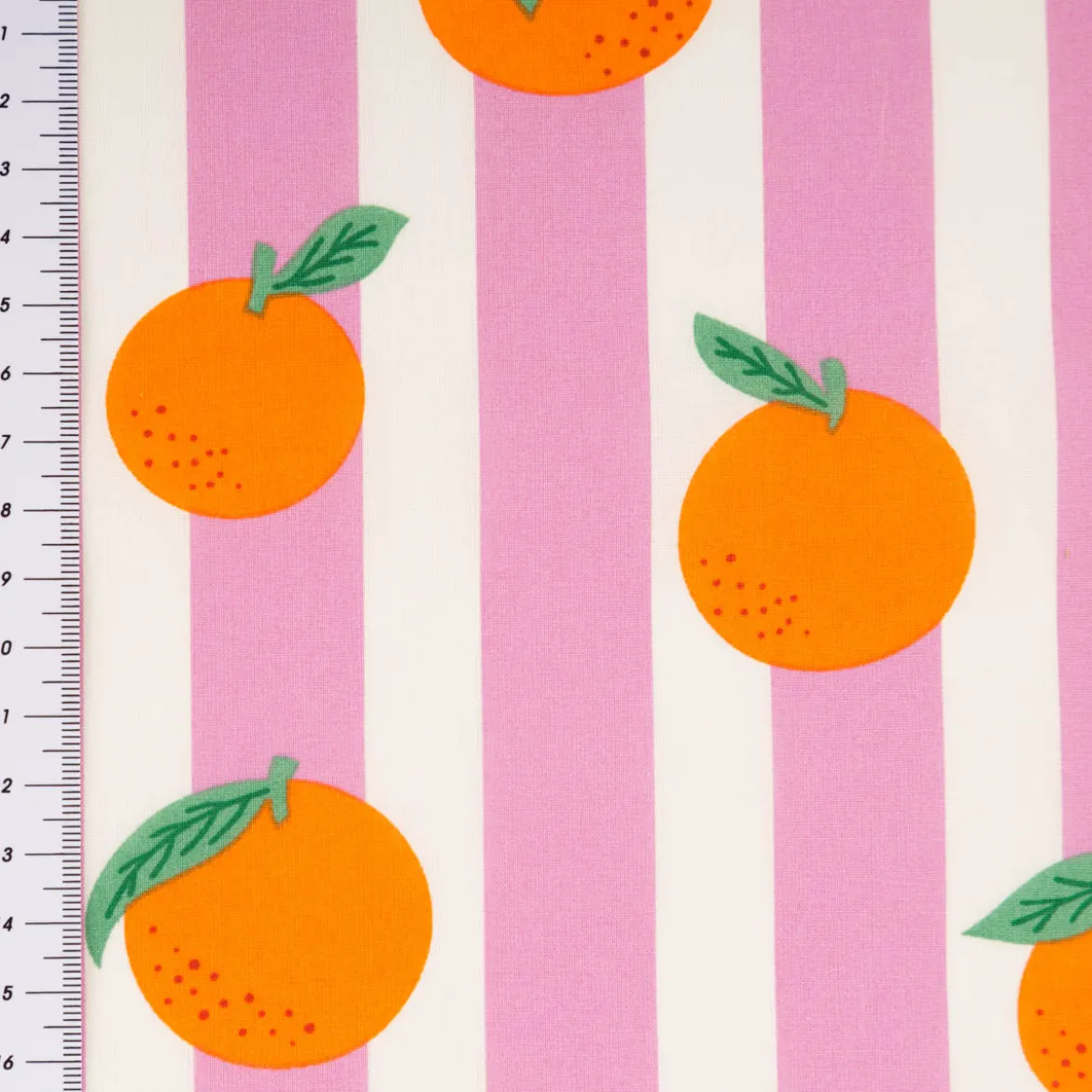 Tischdeckenstoff abwaschbar Baumwollstoff beschichtet Streifen Orangen rosa orange 1,48m Breite
