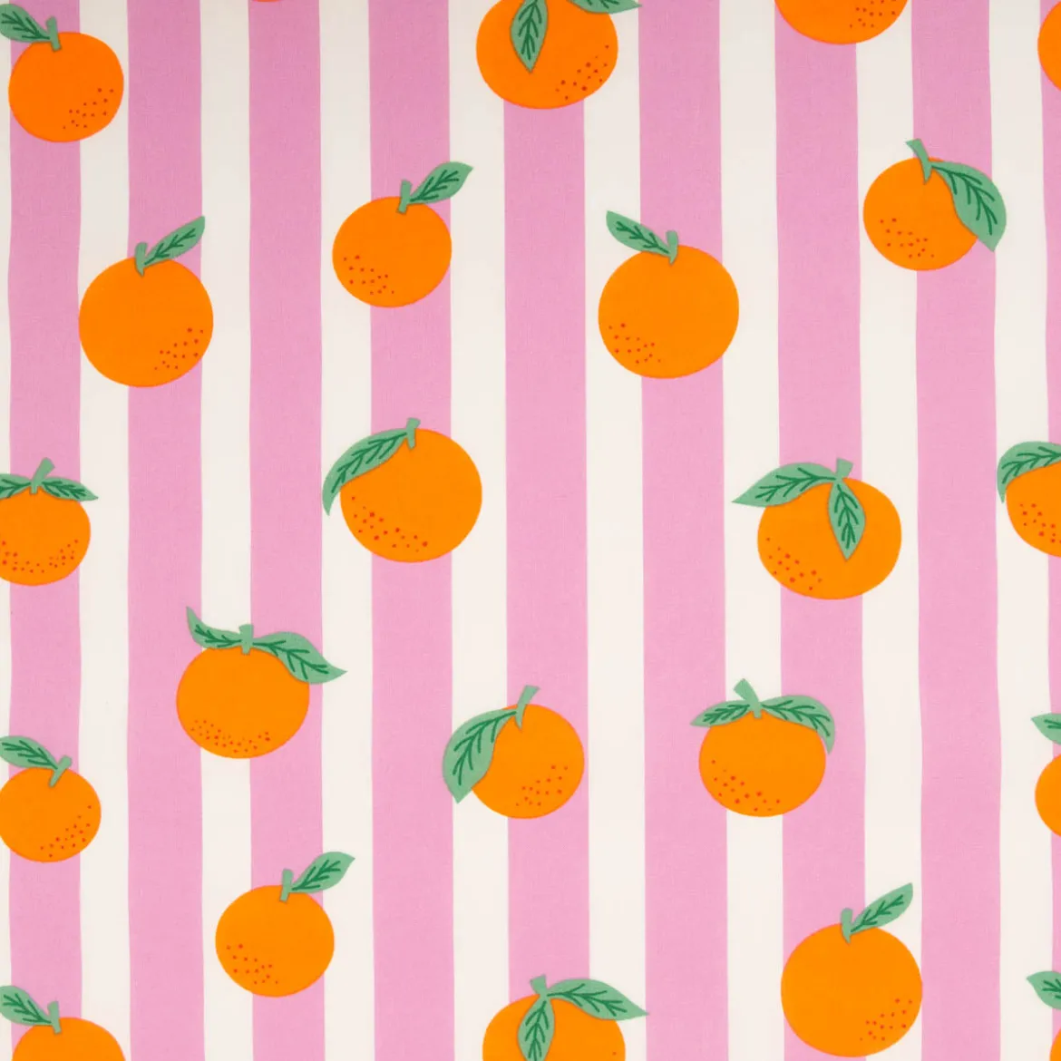 Tischdeckenstoff abwaschbar Baumwollstoff beschichtet Streifen Orangen rosa orange 1,48m Breite