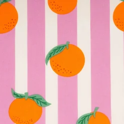 Tischdeckenstoff abwaschbar Baumwollstoff beschichtet Streifen Orangen rosa orange 1,48m Breite