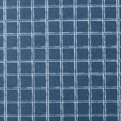 Tischdeckenstoff abwaschbar Baumwollstoff beschichtet Enduit Jules Karo blau weiß 1,45m Breite