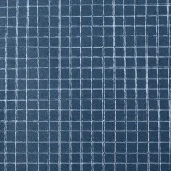 Tischdeckenstoff abwaschbar Baumwollstoff beschichtet Enduit Jules Karo blau weiß 1,45m Breite