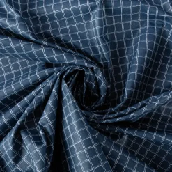 Tischdeckenstoff abwaschbar Baumwollstoff beschichtet Enduit Jules Karo blau weiß 1,45m Breite