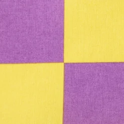 Tischdeckenstoff abwaschbar Baumwollstoff beschichtet Karo Kästchen gelb violett 1,45m Breite