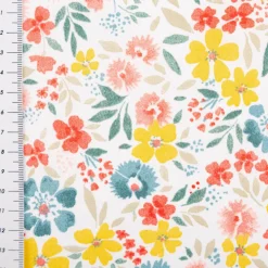 Tischdeckenstoff abwaschbar Acrylbeschichtung Bridget Blumen bunt 1,40m Breite