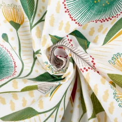 Tischdeckenstoff abwaschbar Baumwollstoff beschichtet Helena Blumen ecru bunt 1,55m Breite