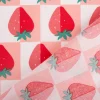 Tischdeckenstoff abwaschbar Baumwollstoff beschichtet Mariguette Erdbeeren rosa-rot 1,45m Breite
