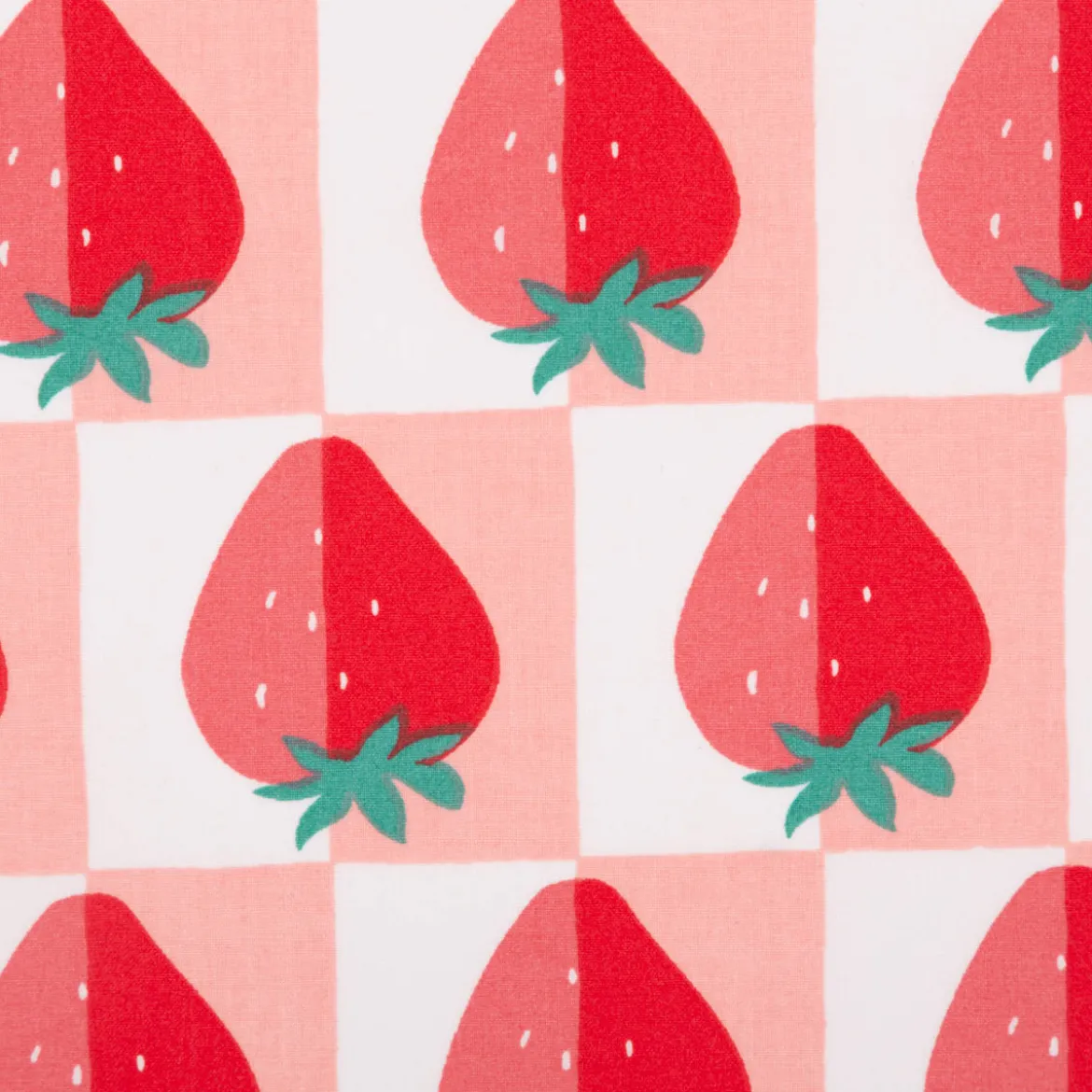 Tischdeckenstoff abwaschbar Baumwollstoff beschichtet Mariguette Erdbeeren rosa-rot 1,45m Breite