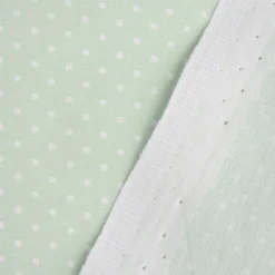 Tischdeckenstoff beschichtete Baumwolle Punkte mint weiß 1,5m Breite