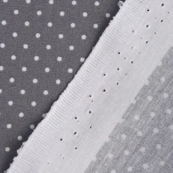 Tischdeckenstoff beschichtete Baumwolle Punkte grau weiß 1,5m Breite