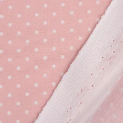 Tischdeckenstoff beschichtete Baumwolle Punkte rosa weiß 1,5m Breite
