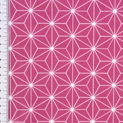 Tischdeckenstoff beschichtete Baumwolle CASUAL Stern Motiv grafisch beere weiß 1,5m Breite
