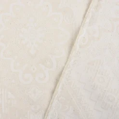 Tischdeckenstoff Damast Tischwäschestoff Dekostoff Ornamente natur 1,6m Breite