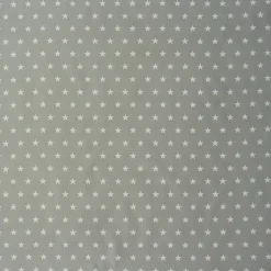 Tischdeckenstoff Wachstuch beschichtete Baumwolle grau Sterne weiß