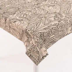 Tischdecke Orphee Botanics Leinenlook natur schwarz in versch. Größen von SCHÖNER LEBEN.